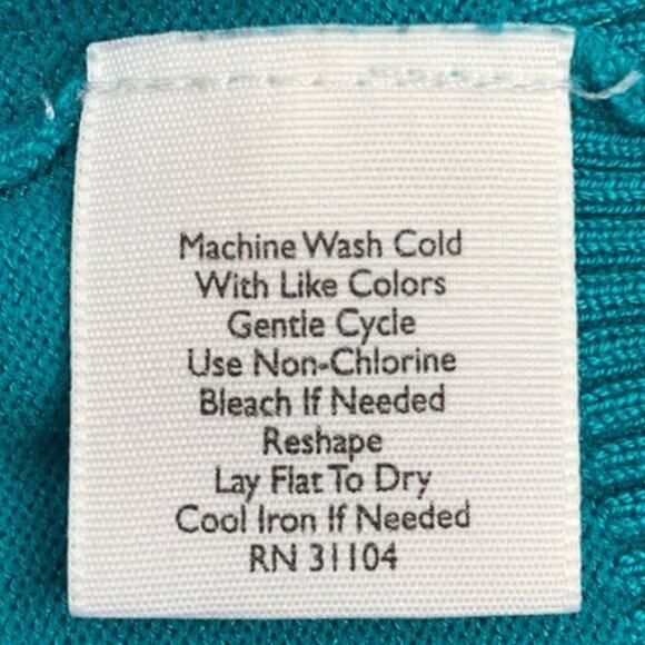 KIM by Kim Rogers Blouse Size M Turquoise  Short Sleeve Pullover - Picture 7 of 7